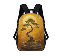 sinyumoney Golden Harmony Bonsai Tree Zaino Scolastico Per Bambini, Borsa Scolastica Stampata in 3D Per Ragazzi, Studenti Delle Scuole Elementari E Medie 17inch