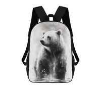 sinyumoney Golden Leone Majesty Zaini scolastici per bambini, borsa da scuola alla moda, borsa da scuola stampata 3D per ragazzi, studenti elementari e college, Orso nero, 17"