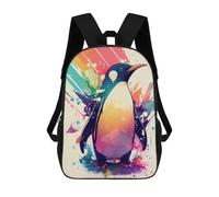 sinyumoney Golden Leone Majesty Zaini scolastici per bambini, borsa da scuola alla moda, borsa da scuola stampata 3D per ragazzi, studenti elementari e college, Pinguino Rainbow, 17"