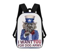 sinyumoney Golden Leone Majesty Zaini scolastici per bambini, borsa da scuola alla moda, borsa da scuola stampata 3D per ragazzi, studenti elementari e college, I Want You Join Dog Army, 17"