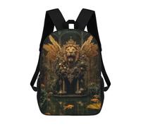 sinyumoney Golden Lion Magic Gate Zaino Scolastico Per Bambini, Borsa Scolastica Stampata in 3D Per Ragazzi, Studenti Delle Scuole Elementari E Medie 17inch