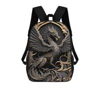 sinyumoney Golden Monarch Dragon Zaini per bambini stampati 3D per bambini. Zaini Da Viaggio Alla Moda Per Bambini. Zaino scuola per studenti elementari e superiori., Stile-12, 17"