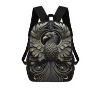 sinyumoney Golden Phoenix Art Deco Zaino Scolastico Zaino Per Bambini Borsa Scolastica Di Grande Capacità Zaino Per Bambini Per La Scuola Zaino 3D Borsa Per Libri Regali Per Bambini 17inch