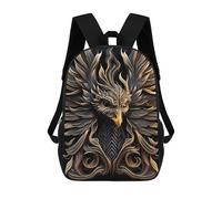 sinyumoney Golden Queen Phoenix Zaini Stampati in 3D, Borsa Scolastica Casual Per Bambini, Borsa Scolastica Alla Moda Per Ragazzi, Studenti Delle Scuole Medie 17inch