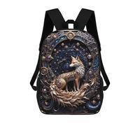 sinyumoney Golden Red Steampunk Fox Zaino Per La Scuola Stampato in 3D Borsa Scolastica Per Ragazzi E Ragazze Zaino Per Bambini Zaino Da Viaggio 17inch