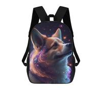 sinyumoney Golden Retriever Art - Zaino scolastico per bambini con stampa 3D, ideale per viaggi e letture, per ragazzi e studenti elementari, Galaxy Shiba Inu Doge, 17"