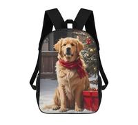 sinyumoney Golden Retriever Christmas Stampa Zaino Per Bambini, Borsa Scolastica Per Adulti E Bambini, Zaino Da Viaggio Per Tutti I Giorni 17inch