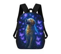 sinyumoney Golden Retriever Ghost with Butterflies Zaino Per Bambini Borsa Scolastica Per Ragazzi Cartone Animato Stampa 3D Borsa Scolastica Per Studenti Zaino Per Laptop Per Ragazzi E Ragazze 17inch