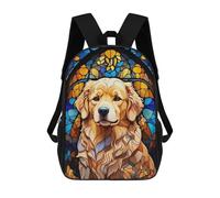 sinyumoney Golden Retriever Zaino Scolastico Per Ragazze 17inch Zaino Casual Leggero Per Ragazzi E Ragazze, Zaino Per Studenti Delle Scuole Medie