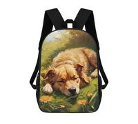 sinyumoney Golden Retrievers Dream Zaino Per La Scuola Stampato in 3D Borsa Scolastica Per Ragazzi E Ragazze Zaino Per Bambini Zaino Da Viaggio 17inch