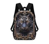 sinyumoney Golden Tiger Head Zaino Scolastico Per Bambini, Stampato in 3D, Borsa Scolastica Alla Moda, Borsa Scolastica Casual Per Ragazzi, Studenti Delle Scuole Elementari E Medie 17inch
