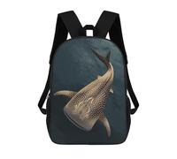 sinyumoney Golden Whale Gold Zaino Per Bambini Zaino Scolastico Borsa Scolastica Borsa Scolastica Alla Moda Stampata in 3D Per Ragazzi Studenti Delle Scuole Elementari E Medie 17inch