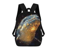 sinyumoney Golden Whale in Space Zaino, Borsa Scolastica Stampata in 3D, Borsa Per Il Pranzo Scolastico, Zaino Da Viaggio, Zaino Per Amici, Zaino Scolastico Per Ragazze E Ragazzi 17inch