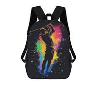 sinyumoney Golf Swing Silhouette Zaini Per Bambini, Zaini Scolastici Personalizzati 3D Per Ragazzi E Ragazze, Zaini Scolastici Grandi, Zaini Casual Da Giorno 17inch