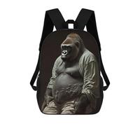 sinyumoney Gorilla Fat Zaino Per Ragazzi, Studenti Adolescenti, Zainetti Per Ragazze, Borse Per Bambini, Scuola Elementare, Scuola Media, Borsa Per Libri 17inch