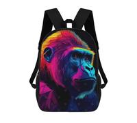 sinyumoney Gorilla in Neon Colors Zaino Scolastico Per Bambini, Zaino Casual Da Viaggio Per Ragazzi E Ragazze, Zaino Da Giorno Di Grande Capacità 17inch
