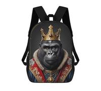 sinyumoney Gorilla King Zaini Stampati in 3D, Borsa Scolastica Casual Per Bambini, Borsa Scolastica Alla Moda Per Ragazzi, Studenti Delle Scuole Medie 17inch