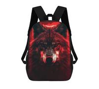 sinyumoney Gorilla Riding Motorcycle Zaino Scuola Per Bambini Borsa Scuola Stampa 3D Borsa Scuola Moda Per Ragazzi Studenti Di Scuola, Wolf Red, 17"