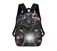 sinyumoney Gorilla Riding Motorcycle Zaino Scuola Per Bambini Borsa Scuola Stampa 3D Borsa Scuola Moda Per Ragazzi Studenti Di Scuola, Gorilla Riding Motorcycle, 17"