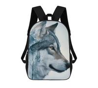 sinyumoney Gorilla Riding Motorcycle Zaino Scuola Per Bambini Borsa Scuola Stampa 3D Borsa Scuola Moda Per Ragazzi Studenti Di Scuola, Wolf Husky Dog, 17"