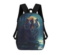 sinyumoney Gorilla Riding Motorcycle Zaino Scuola Per Computer Portatile Ideale Per Uomini, Donne E Adolescenti, Tiger Painting, 17"