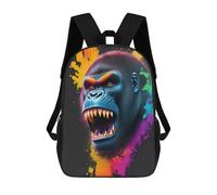 sinyumoney Gorilla Splash Art Zaino Scolastico Per Bambini, Stampato in 3D, Borsa Scolastica Alla Moda, Borsa Scolastica Casual Per Ragazzi, Studenti Delle Scuole Elementari E Medie 17inch