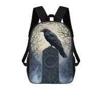 sinyumoney Gothic Raven on Stone Monument Zaini Casual Per Bambini, Borse Scolastiche Per Ragazzi E Ragazze, Zaini Per Libri, Zaini 17inch