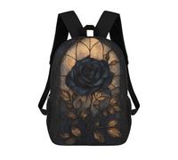 sinyumoney Gothic Rose Stained Glass Stampa Zaino Per Bambini, Borsa Scolastica Per Adulti E Bambini, Zaino Da Viaggio Per Tutti I Giorni 17inch