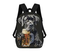 sinyumoney Great Dane Beer Zaini Per Bambini, Zaini Scolastici Personalizzati 3D Per Ragazzi E Ragazze, Zaini Scolastici Grandi, Zaini Casual Da Giorno 17inch