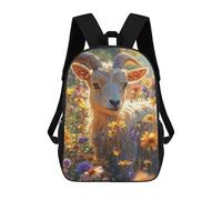 sinyumoney Great Wall Starry Night Zaino Bambino, Zainetto Stampato 3D Per Ragazzi E Adolescenti, Goat In A Flower Field, 17"