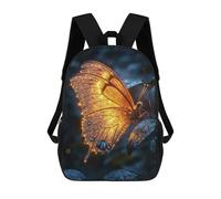 sinyumoney Great Wall Starry Night Zaino Bambino, Zainetto Stampato 3D Per Ragazzi E Adolescenti, Golden Butterfly, 17"