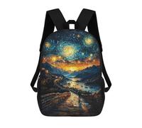 sinyumoney Great Wall Under Starry Sky Zaino Scolastico Per Bambini, Borsa Scolastica Stampata in 3D Per Ragazzi, Studenti Delle Scuole Elementari E Medie 17inch
