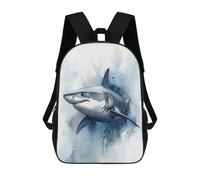 sinyumoney Great White Shark Watercolor Zaino Scolastico Per Bambini, Stampato in 3D, Borsa Scolastica Alla Moda, Borsa Scolastica Casual Per Ragazzi, Studenti Delle Scuole Elementari E Medie 17inch