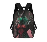 sinyumoney Green-Eyed Beast in Armor Zaini Per Bambini, Zaini Scolastici Personalizzati 3D Per Ragazzi E Ragazze, Zaini Scolastici Grandi, Zaini Casual Da Giorno 17inch