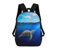 sinyumoney Green Sea Turtle Zaino Scolastico Per Bambini Stampato in 3D, Zaini Da Viaggio Ad Alta Capacità, Borse Per Libri, Zaini Scolastici Per Bambini 17inch