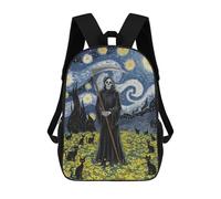 sinyumoney Grim Cats on Starry Night Zaini Stampati in 3D, Borsa Scolastica Casual Per Bambini, Borsa Scolastica Alla Moda Per Ragazzi, Studenti Delle Scuole Medie 17inch