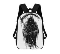 sinyumoney Grim Reaper Black And White Illustration Zaini Per Bambini Zaino Scolastico Borsa Scolastica Stampata in 3D Borsa Scolastica Per Ragazzi Studenti Delle Scuole Elementari E Medie 17inch