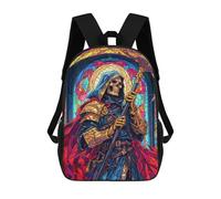 sinyumoney Grim Reaper Stained Glass Zaini, Zaino Per Bambini, Borsa Scolastica Per Studenti, Zaini Da Viaggio Stampati in 3D, Zaino Accessorio Moda, Zaini Impermeabili Per Bambini 17inch
