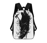 sinyumoney Grim Reaper with Axe Black And White Zaini, Zaino Per Bambini, Borsa Scolastica Per Studenti, Zaini Da Viaggio Stampati in 3D, Zaino Accessorio Moda, Zaini Impermeabili Per Bambini 17inch