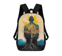 sinyumoney Grounded Like A Tree Zen Zaino Scolastico Per Bambini, Stampato in 3D, Borsa Scolastica Alla Moda, Borsa Scolastica Casual Per Ragazzi, Studenti Delle Scuole Elementari E Medie 17inch