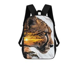 sinyumoney Guardian of The Savanna - Zaino scolastico per bambini con stampa 3D, ideale per viaggi e libri, Celestial Prowler Of The Savannah, 17"