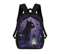 sinyumoney Halloween Black Cat Lantern Zaino Scolastico Per Bambini, Borsa Scolastica Stampata in 3D Per Ragazzi, Studenti Delle Scuole Elementari E Medie 17inch