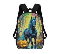 sinyumoney Halloween Horse in Forest Zaino Per Bambini Borsa Scolastica Per Ragazzi Cartone Animato Stampa 3D Borsa Scolastica Per Studenti Zaino Per Laptop Per Ragazzi E Ragazze 17inch