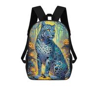 sinyumoney Halloween Leopard in Forest Zaini, Zaino Per Bambini, Borsa Scolastica Per Studenti, Zaini Da Viaggio Stampati in 3D, Zaino Accessorio Moda, Zaini Impermeabili Per Bambini 17inch