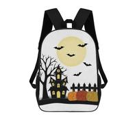 sinyumoney Halloween Night Scene with Haunted House Zaini Casual Per Bambini, Borse Scolastiche Per Ragazzi E Ragazze, Zaini Per Libri, Zaini 17inch