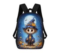 sinyumoney Halloween Scarecrow with Witch Hat Zaino Scolastico Stampato in 3D, Borse Scolastiche Per Ragazzi E Ragazze, Zaino Per Laptop Per Bambini/studenti/adulti 17inch