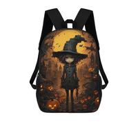 sinyumoney Halloween Witch Girl Zaini Per Bambini, Zaini Scolastici Personalizzati 3D Per Ragazzi E Ragazze, Zaini Scolastici Grandi, Zaini Casual Da Giorno 17inch