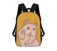 sinyumoney Hamster Meme Pop Art Zaino Scolastico Per Bambini Stampato in 3D, Zaini Da Viaggio Ad Alta Capacità, Borse Per Libri, Zaini Scolastici Per Bambini 17inch