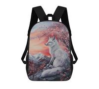 sinyumoney Happy Fox Drinking Tea Zaino Scuola Stampato 3D Per Ragazzi E Ragazze Zaino Per Computer Portatile Per Bambini/Studenti/Adulti, Fox Magical Fairy Tale Art, 17"