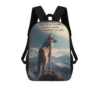 sinyumoney Hardest Climb Motivation Zaino Scolastico Per Bambini, Borsa Scolastica Stampata in 3D Per Ragazzi, Studenti Delle Scuole Elementari E Medie 17inch